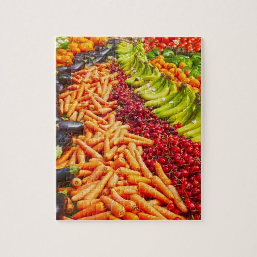 Collectie van groenten en fruit legpuzzel (Verticaal)