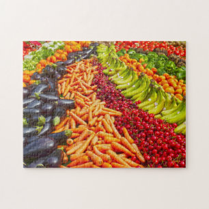 Collectie van groenten en fruit legpuzzel