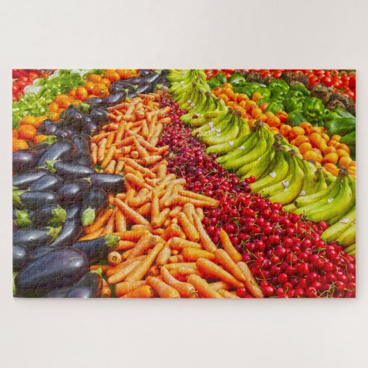 Collectie van groenten en fruit legpuzzel (Horizontaal)