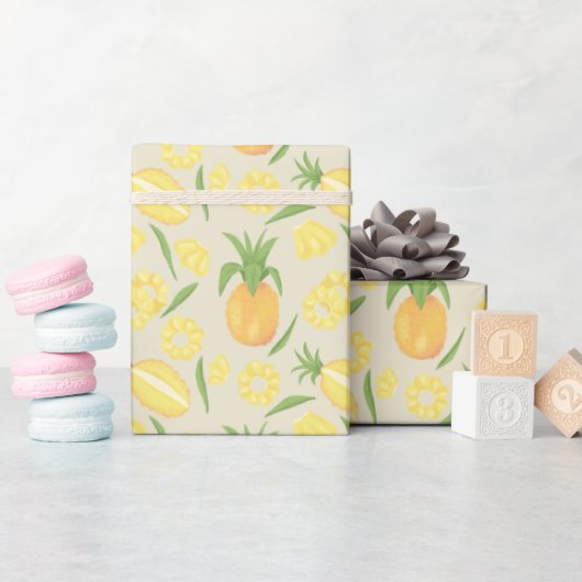 Collectie van het mandje voor fruit - ananassen cadeaupapier (Baby Shower)