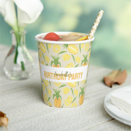Collectie van het mandje voor fruit - ananassen papieren bekers