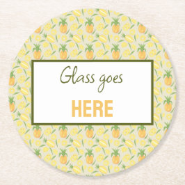 Collectie van het mandje voor fruit - ananassen ronde kartonnen onderzetter