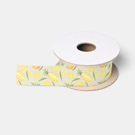 Collectie van het mandje voor fruit - ananassen satijnen lint