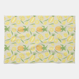 Collectie van het mandje voor fruit - ananassen theedoek