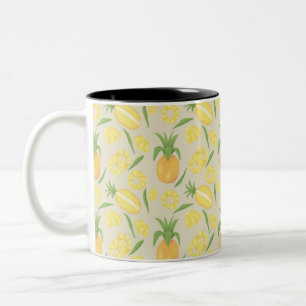 Collectie van het mandje voor fruit - ananassen tweekleurige koffiemok