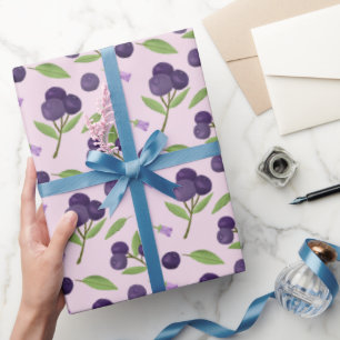 Collectie van het mandje voor fruit - Blauwe besse Cadeaupapier
