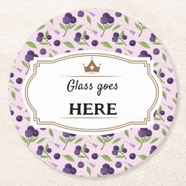 Collectie van het mandje voor fruit - Blauwe besse Ronde Kartonnen Onderzetter