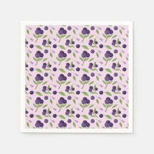 Collectie van het mandje voor fruit - Blauwe besse Servet