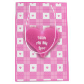 Collectie van het moderne liefdesroze hart medium cadeauzakje (Voorkant)