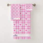 Collectie van het moderne roze hart bad handdoek (Insitu)