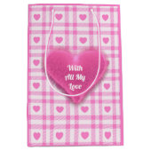 Collectie van het moderne roze hart medium cadeauzakje (Voorkant)