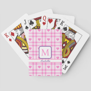 Collectie van het moderne roze hart pokerkaarten