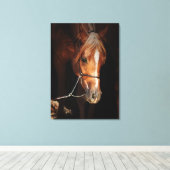 collectie van het paard: arabisch rood canvas afdruk (Insitu (Houten vloer))