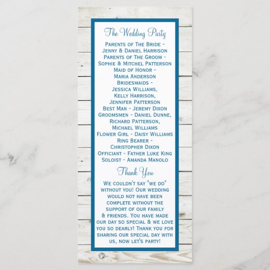 Collectie van het strand van het strand van de Sta Programmakaart (Achterkant)