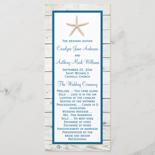 Collectie van het strand van het strand van de Sta Programmakaart (Voorkant)