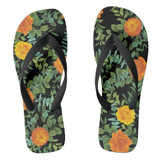 Collectie van het zwarte en Oranje Halloween Gothi Teenslippers (Voetbed)