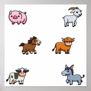 Collectie van huisdieren poster