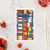 Collectie van internationale vlaggen, servet (Insitu)