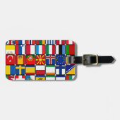 Collectie van internationale vlaggen, wereldvlagge bagagelabel (Voorkant horizontaal)