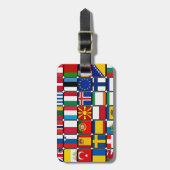 Collectie van internationale vlaggen, wereldvlagge bagagelabel (Voorkant verticaal)