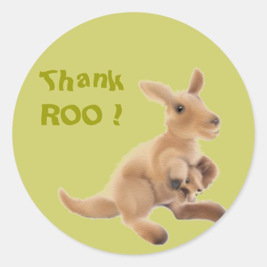 Collectie van Kangaroo Ronde Sticker (Voorkant)