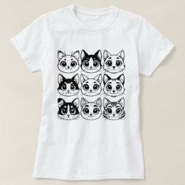 collectie van kattensilhouetten t-shirt