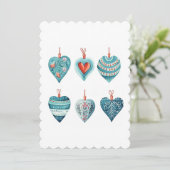 Collectie van kerst harten decoraties feestdagenkaart (Staand voorkant)