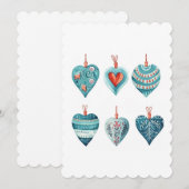 Collectie van kerst harten decoraties feestdagenkaart (Voorkant / Achterkant)