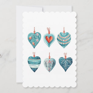 Collectie van kerst harten decoraties feestdagenkaart