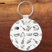 Collectie van klassieke muziekinstrumenten sleutelhanger (Voorkant)