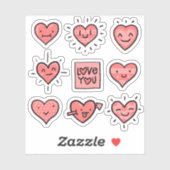 Collectie van Liefde Hart Stickers (Vel)