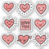 Collectie van Liefde Hart Stickers (Voorkant)