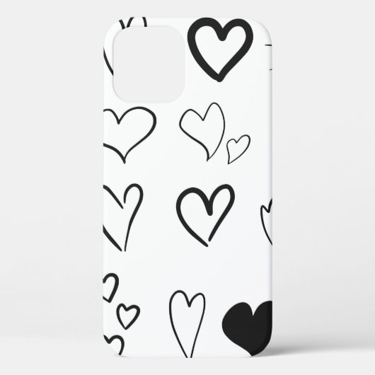 Collectie van met de hand getrokken harten, geïsol Case-Mate iPhone case (Achterkant)