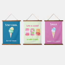 Collectie van Motivatie Ice Cream Quotes Hangend Wandkleed