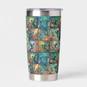 Collectie van negen kolibries in een patroon geïsoleerde drinkbeker (Links)