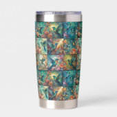 Collectie van negen kolibries in een patroon geïsoleerde drinkbeker (Achterkant)