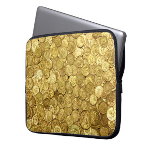 Collectie van oude goudmunten laptop sleeve
