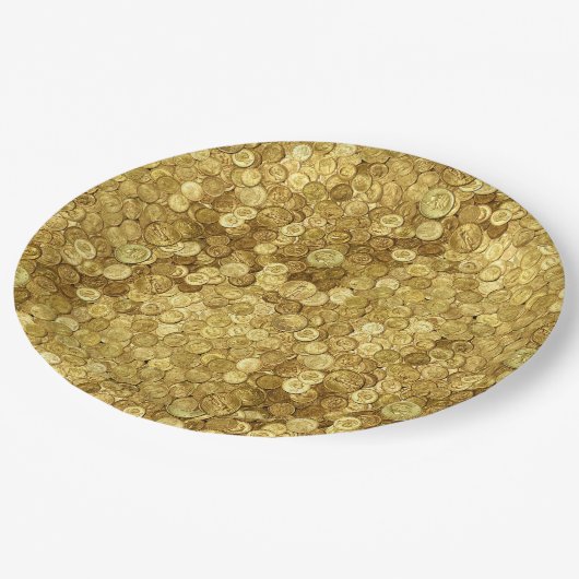 Collectie van oude goudmunten papieren bordje (Gekanteld)
