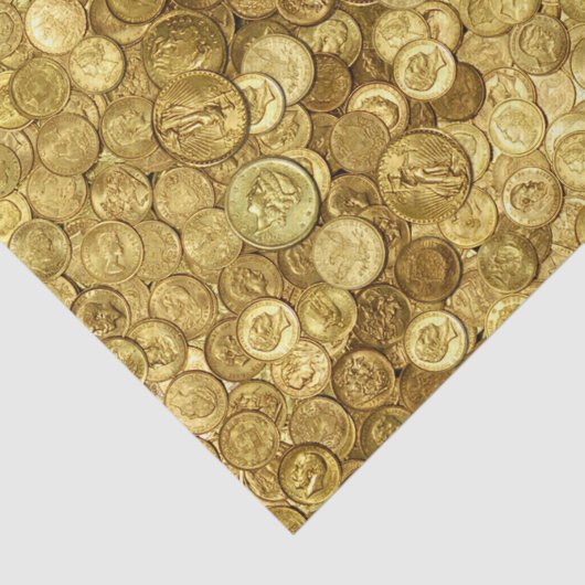 Collectie van oude goudmunten tissuepapier (Detail)