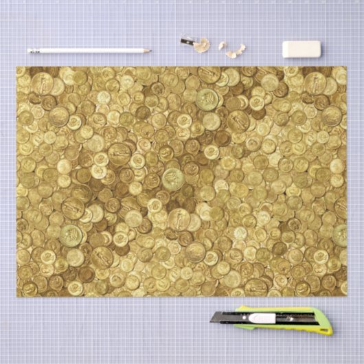 Collectie van oude goudmunten tissuepapier (Craft)