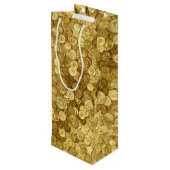 Collectie van oude goudmunten wijn cadeautas (Achterkant Gekanteld)