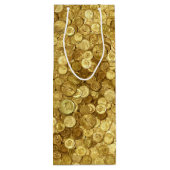 Collectie van oude goudmunten wijn cadeautas (Achterkant)