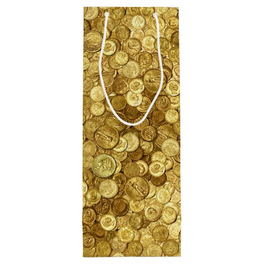 Collectie van oude goudmunten wijn cadeautas (Achterkant)