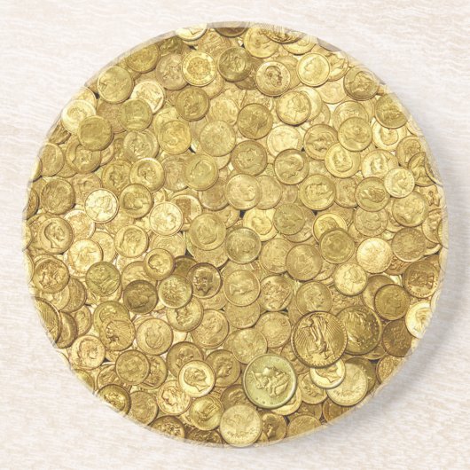 Collectie van oude goudmunten zandsteen onderzetter (Voorkant)