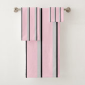 Collectie van Parijs grijs, zwart, roze, gestreept Bad Handdoek (Insitu)
