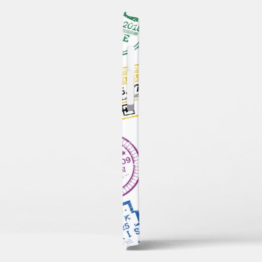 Collectie van paspoortzegels, geïsoleerd op wit. V Case-Mate iPhone Case (Achterkant / Links)