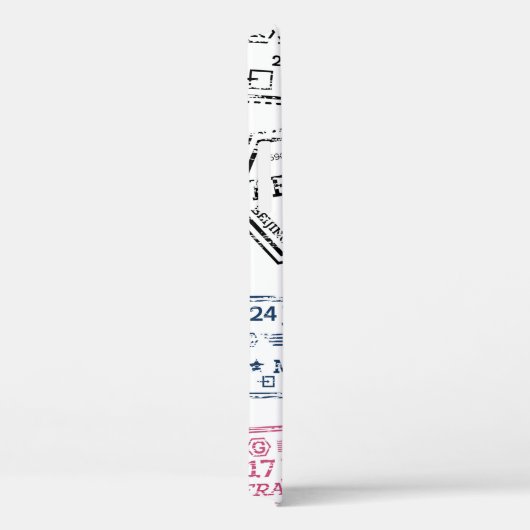 Collectie van paspoortzegels, geïsoleerd op wit. V Case-Mate iPhone Case (Achterkant / Rechts)