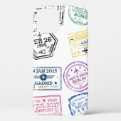 Collectie van paspoortzegels, geïsoleerd op wit. V Case-Mate iPhone Case (Achterkant)