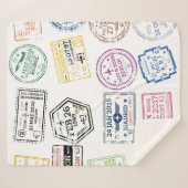 Collectie van paspoortzegels, geïsoleerd op wit. V Sherpa Deken (Voorkant (horizontaal))