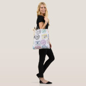 Collectie van paspoortzegels, geïsoleerd op wit. V Tote Bag (Op model)